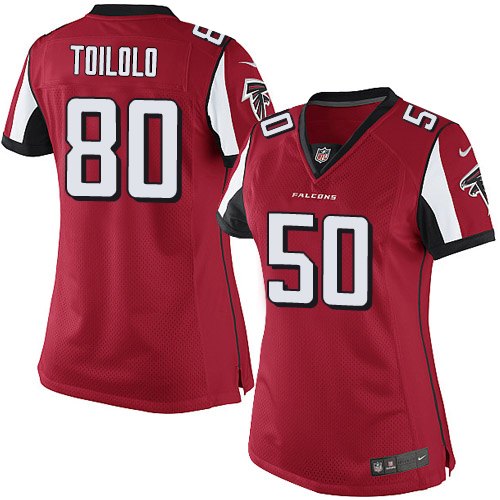 Women's Elite Levine Toilolo Nike Jersey Red Home - #80 NFL Atlanta Falcons